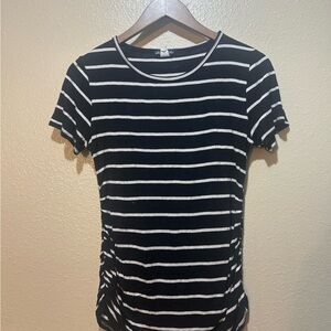 Old Navy Black and White Striped Tee